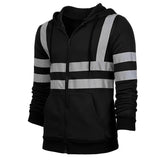 Men Safety Work Hoodie Jacket Coat Visibility Reflective Outwear Tops Sweatshirt