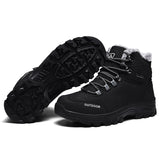 Mens Womens Winter Ankle Snow Hiking Boots Warm Wear Resistant Non Slip Soft Lined Outdoor Shoes