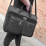Shockproof Laptop Bag, Multi Function Business Messenger Bag Travel Briefcase Protective Notebook Handbags, 17 inch, Black