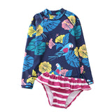 Two-Piece Baby Toddler Girls Rash Guard Swimsuit Swim Tops + Swim Briefs Swimwear Multi-style