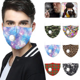 CUH Cloth Face Masks With Valve,Printing Masks,Adult Kids Mouth Covering,Woman Man Masks,Strethable Mouth-muffle,Washable Reusable Mask