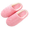 Unisex Plush Home Slippers Indoor Winter Warm Slip On Flat Shoes Anti-Slip