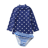 Two-Piece Baby Toddler Girls Rash Guard Swimsuit Swim Tops + Swim Briefs Swimwear Multi-style