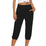 Women's Harem pants Loose Fit Capri Pants Jogger Workout Yoga Lounge Pants with Pockets