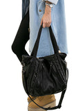 Women's Casual PU Leather Handbag Tote Satchel Shoulder Bag Purse Crossbody Bag