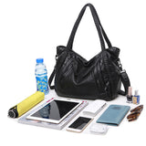 Women's Casual PU Leather Handbag Tote Satchel Shoulder Bag Purse Crossbody Bag