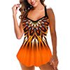 Women V Neck Tankini Swimdress Tummy Control Beachwear Swimsuit Floral Printed Swimwear Bathing Suits With Boyshorts