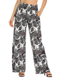 Boho Palazzo Pants for Women Floral Print Wide Leg Lounge Pants