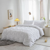 2Pcs/3Pcs Ruched Duvet Quilt Cover Set Queen King Size Bedding Set + Pillowcases