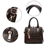 Women Leather Handbag Briefcase Shoulder Bag Tote Messenger Satchel With Pendant