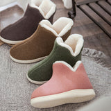 Women Warm Bootie Slippers Fluffy Plush Indoor Outdoor Winter House Shoes