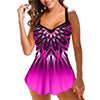 Women V Neck Tankini Swimdress Tummy Control Beachwear Swimsuit Floral Printed Swimwear Bathing Suits With Boyshorts