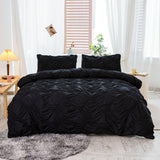 2Pcs/3Pcs Ruched Duvet Quilt Cover Set Queen King Size Bedding Set + Pillowcases