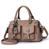 Women Leather Handbag Crossbody Shoulder Bag Tote Messenger Satchel With Pendant