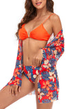 Women's 3 Pieces Bikini Swimsuit Cover Up Floral Beachwear Bathing Suit Tankini Swimwear