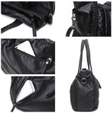 Women's Casual PU Leather Handbag Tote Satchel Shoulder Bag Purse Crossbody Bag