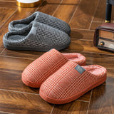 Womens Mens Winter House Slippers Flat Heels Plush Slippers Closed Toe Winter Soft House Casual Shoes
