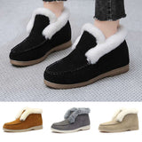 Women Winter Boots  Flat Heel Round Toe Slip On Ankle Plush Boots Warm Boots