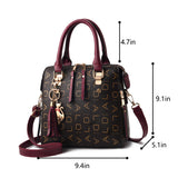 Women Leather Handbag Briefcase Shoulder Bag Tote Messenger Satchel With Pendant