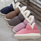 Women Warm Bootie Slippers Fluffy Plush Indoor Outdoor Winter House Shoes