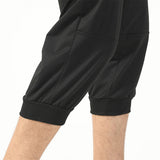 Men Drawstring Waist Jogger Casual Capri Pants Sport Fitness Pants