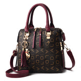 Women Leather Handbag Briefcase Shoulder Bag Tote Messenger Satchel With Pendant