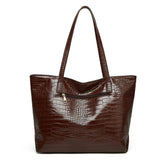 2Pcs Womens Crocodile Grain Handbag Tote Messenger Crossbody Single Shoulder Bag