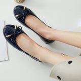 Women's Slip On Flats Shoes Loafers Chunky Heels OL Dress Party Shoes Round Toe
