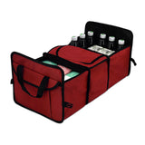 Car Backseat Trunk Organizers with Cooler Bag, Collapsible Grocery Cargo Storage Box Car Truck SUV 3 Section Fold Storage Bin with Side Net Pockets
