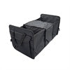 Car Backseat Trunk Organizers with Cooler Bag, Collapsible Grocery Cargo Storage Box Car Truck SUV 3 Section Fold Storage Bin with Side Net Pockets