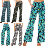 Boho Palazzo Pants for Women Floral Print Wide Leg Lounge Pants