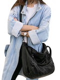 Women's Casual PU Leather Handbag Tote Satchel Shoulder Bag Purse Crossbody Bag