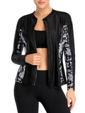 Black Women Zipper Front Wetsuit Swimsuit Long Sleeve One-piece Bathing Suit UV Sun Protection Surfing Swimwear Tummy Control Diving Beachwear