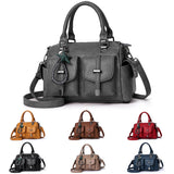Women Leather Handbag Crossbody Shoulder Bag Tote Messenger Satchel With Pendant