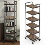 CUH 6-Shelf Freestanding Metal Frame Garage Shelves Modern Bathroom Organiser Shelving Industrial Flower Shelf Home Racking