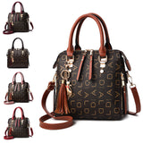 Women Leather Handbag Briefcase Shoulder Bag Tote Messenger Satchel With Pendant