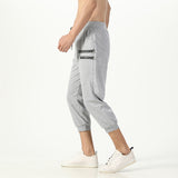 Men Drawstring Waist Jogger Casual Capri Pants Sport Fitness Pants