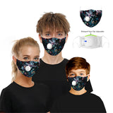 CUH Cloth Face Masks With Valve,Printing Masks,Adult Kids Mouth Covering,Woman Man Masks,Strethable Mouth-muffle,Washable Reusable Mask