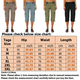 Women With Pockets Capri Pants Comfy Bottoms Loose Fit Casual Cropped Trousers Drawstring Elastic Waist Straight Leg Cargo Pant