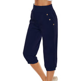Women's Harem pants Loose Fit Capri Pants Jogger Workout Yoga Lounge Pants with Pockets