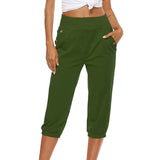 Women's Harem pants Loose Fit Capri Pants Jogger Workout Yoga Lounge Pants with Pockets
