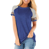 Women Striped Printed Casual Tops Short Sleeve Casual T-Shirt Blouse Pullover Tunic Tee