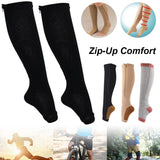 Zippered Compression Socks Medical Grade – Firm, Easy-On, (20-30 mmHg), Knee High, Open Toe, Best Stockings for Men and Women - Varicose Veins, Post Surgery, Edema, Improve Circulation,Small