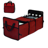 Collapsible Car Trunk Organizers Insulated Cooler Bag 3 Section Car Back Seat Boot Storage Bags Cargo Tidy Storage Box with Side Net Pockets