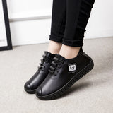Women's Winter Warm Fur-lined Slip On Ankle Snow Boots Casual Lace Up Soft Shoes