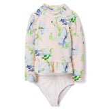 Two-Piece Baby Toddler Girls Rash Guard Swimsuit Swim Tops + Swim Briefs Swimwear Multi-style