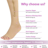 Zip Sox Compression Socks Zipper Leg Support Knee Open Toe Shaper Stockings