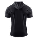 Mens Hooded Short Sleeve Casual Tops Shirts Slim Muscle Blouse Pullover