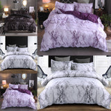 3Pcs Marble Duvet Quilt Cover Set Queen King Size Bedding Set With Pillowcases