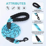 5FT Dog Leash Lead Padded Handle Reflective Nylon Rope Training Walking Harness